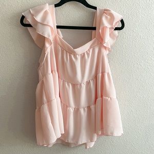 Light Pink Ruffle Top
